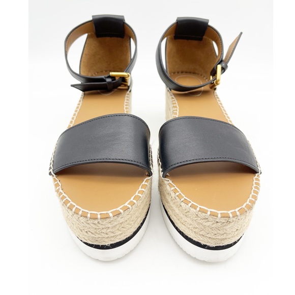 See by Chloe Glyn black espadrille sandal wedges - Picture 6 of 11